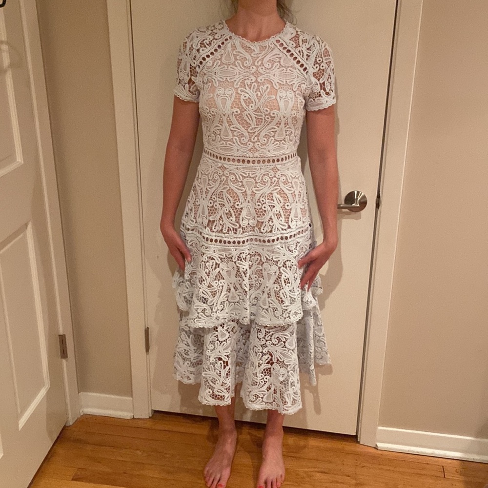 Pale blue lace dress